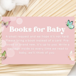 Lila Pink Pastel Butterfly Buch für Baby Ticket Begleitkarte
