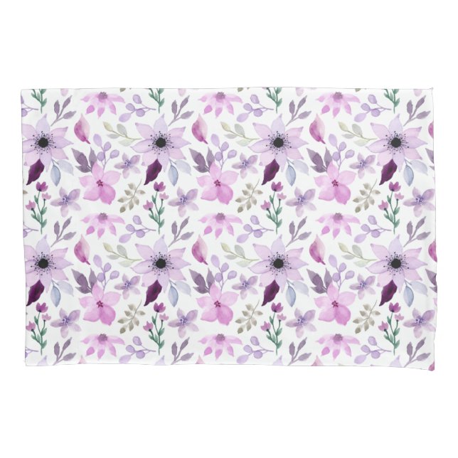 Lila Pink Pastell Blume Kissenbezug (Vorderseite)