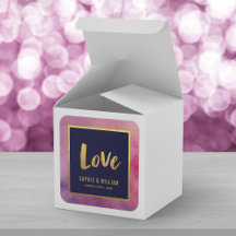 Lila Pink Wasserfarbe und Imitate Gold Liebe Hochz