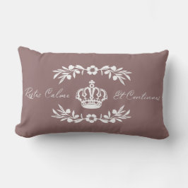 Lila pink white French Script Behalten Calm Carry  Lendenkissen