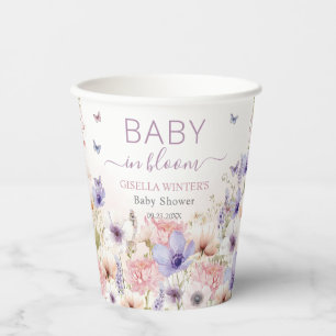 Lila Pink Wildblume Schmetterlinge Baby in Bloom Pappbecher