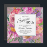 Lila Pink Wildblume Square 40. Geburtstag Party Magneteinladung<br><div class="desc">Farbenfrohe lila und rosa Aquarell Wildblume 40. Geburtstag Party eckige magnetische Einladung für Frauen. Kontaktieren Sie uns für Hilfe bei der Anpassung oder um passende Produkte anzufordern.</div>