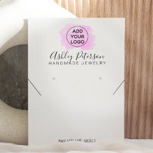 Lila Pinsellogo Schmuck Ohrring Visitenkarte
