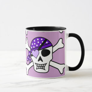 Lila Piraten-gekreuzte Knochen Tasse