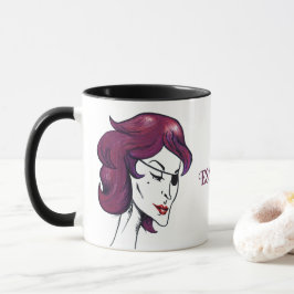 Lila Piratenlady Violette Haare Frau Zeichnung Kun Tasse