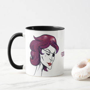 Lila Piratenlady Violette Haare Frau Zeichnung Kun Tasse