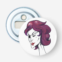 Lila Piratenlady Violette Haarfrau Zeichnung Kunst