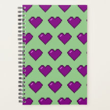 Lila Pixel Herz Muster