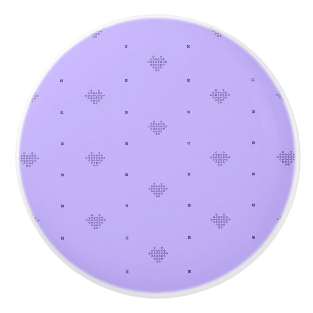 Lila Pixelschwerpunkt Dresserzieher Keramikknauf (Vorderseite)
