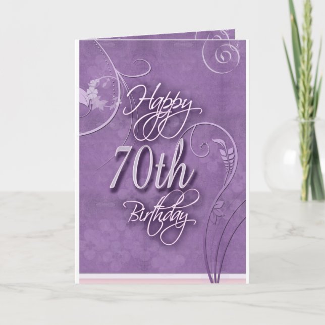Lila Pizazz für 70. Geburtstag Karte (Vorderseite)