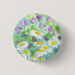 Lila Platterbsen Daisy Blume Button