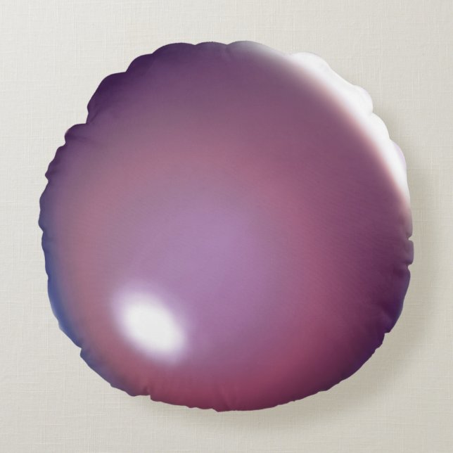 Lila & Plum Bubble Ballon Rundkissen Rundes Kissen (Vorderseite)