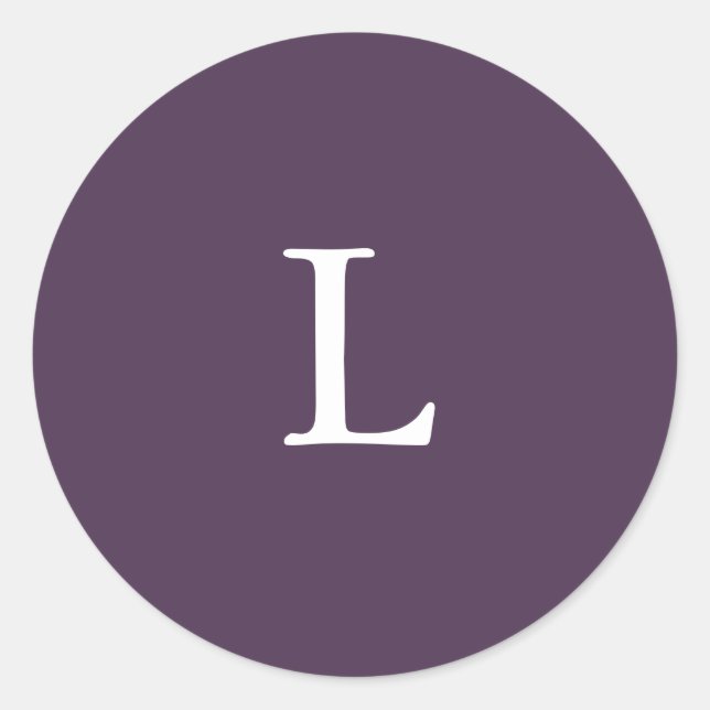 Lila Plum Moderne Hochzeit Erste Umschlag Aufklebe Runder Aufkleber (Vorderseite)