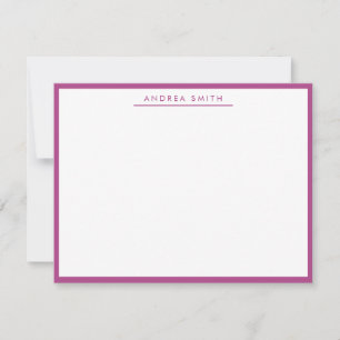 Lila Plum Simple Line Modernes stilvolles Elegant Mitteilungskarte