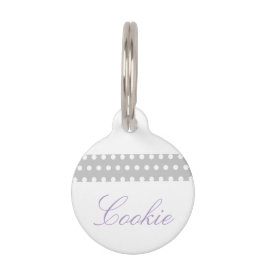 Lila Poka Dots Haustiermarke