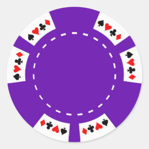 Lila Poker-und Spiel-Chip Runder Aufkleber