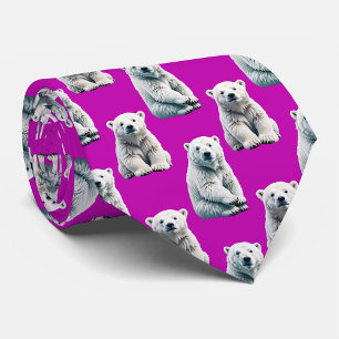 Lila Polar Bär Musterdesign Krawatte