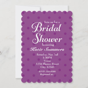 Lila Polka Dot BRIDAL SHOWER Einladung