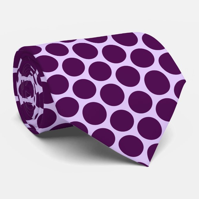 Lila Polka Dot Design Krawatte (Gerollt)