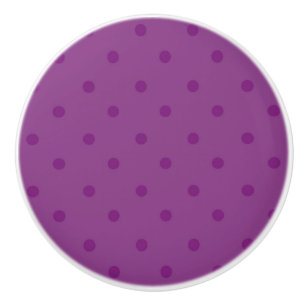 Lila Polka Dot Dresser Kabinettbügel Keramikknauf