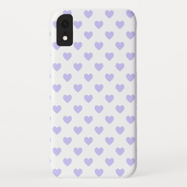 Lila Polka Dot Hearts Case-Mate iPhone Hülle (Rückseite)