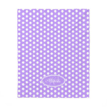 Lila Polka-Dot-individuelle Name-Decke