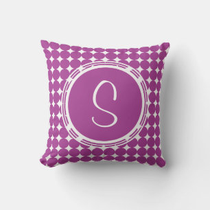 Lila Polka Dot Monogramm Kissen