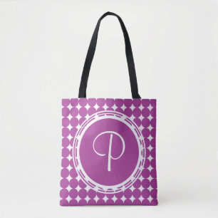 Lila Polka Dot Monogramm Tasche