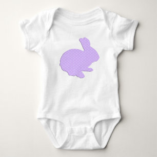 Lila Polka Dot Silhouette Ostern Sonniger Strample Baby Strampler