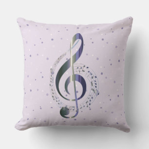 Lila Polka Dot Treble Clef Music Kissen
