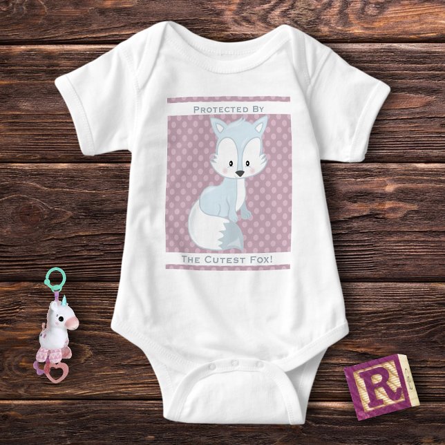Lila Polka-Dots Baby Arctic Fox Personalisiert Strampler (Von Creator hochgeladen)