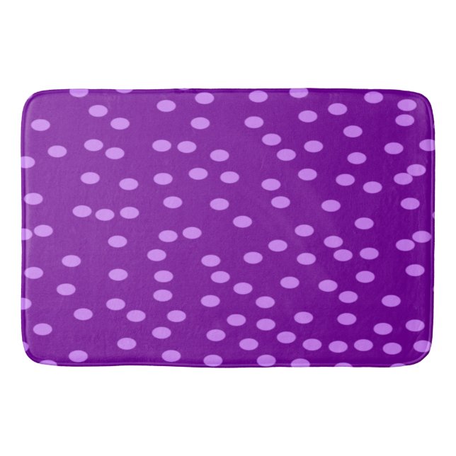 Lila Polka Dots Badematte (Vorderseite)