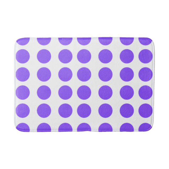 Lila Polka Dots Design Badematte (Vorderseite)