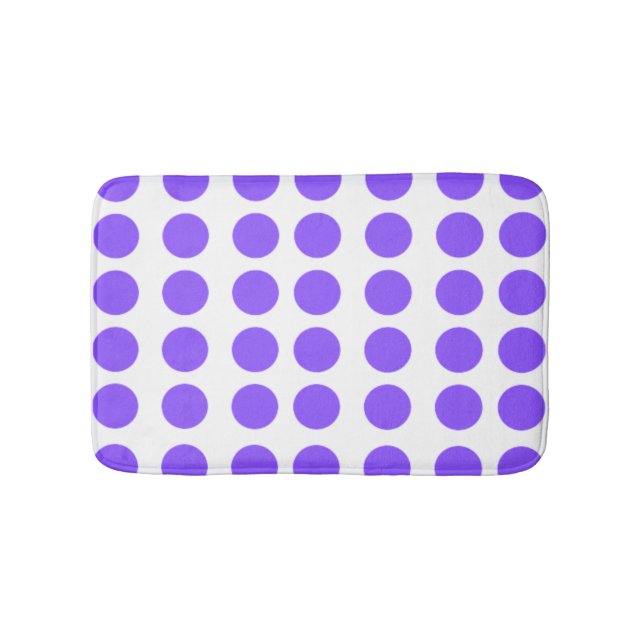 Lila Polka Dots Design Badematte (Vorderseite)