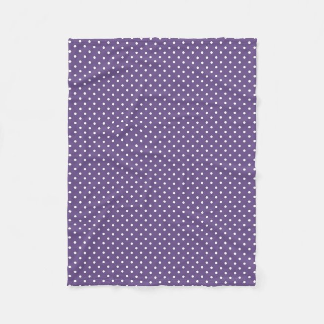 Lila Polka Dots Fleece Blanket (Vorderseite)