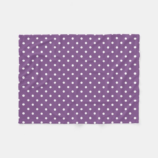 Lila Polka Dots Fleecedecke (Vorderseite (Horizontal))