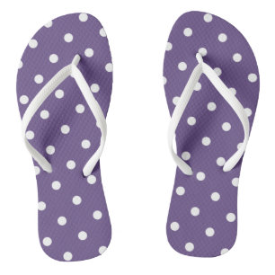 Lila Polka Dots Flip Flops