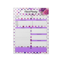 Lila Polka Dots _ Klinische Planung Notizblock