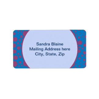 Lila Polka Dots on Blue Moon Fun Girly-Adresse Adressaufkleber