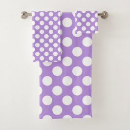 Lila Polka Dots, Polka Dot Pattern, Dots, Dotter Badhandtuch Set