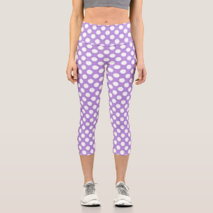 Lila Polka Dots, Polka Dot Pattern, Dots, Dotter Capri Leggings