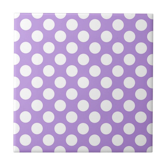 Lila Polka Dots, Polka Dot Pattern, Dots, Dotter Fliese (Vorderseite)