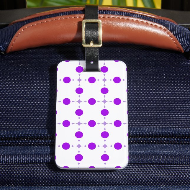 Lila Polka Dots, Polka Dot Pattern, Dots, Dotter Gepäckanhänger (Vorderseite Insitu 2)