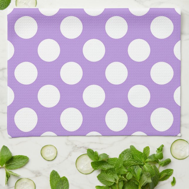 Lila Polka Dots, Polka Dot Pattern, Dots, Dotter Geschirrtuch (Gefaltet)