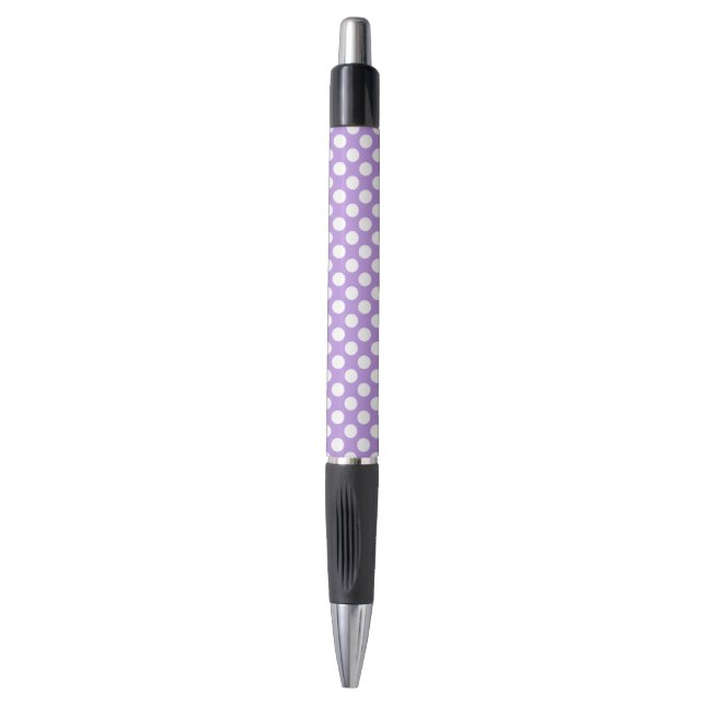 Lila Polka Dots, Polka Dot Pattern, Dots, Dotter Kugelschreiber (Vorderseite Vertikal)