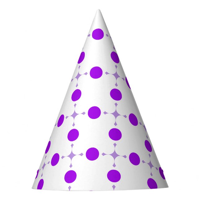 Lila Polka Dots, Polka Dot Pattern, Dots, Dotter Partyhütchen (Vorderseite)