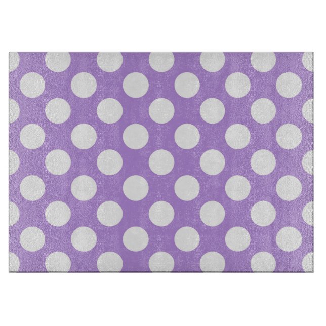 Lila Polka Dots, Polka Dot Pattern, Dots, Dotter Schneidebrett (Vorderseite)
