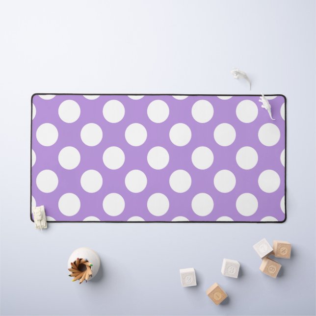 Lila Polka Dots, Polka Dot Pattern, Dots, Dotter Schreibtischunterlage (Kindertisch)