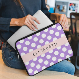Lila Polka Dots, Polka Dot Pattern, Ihr Name Laptopschutzhülle