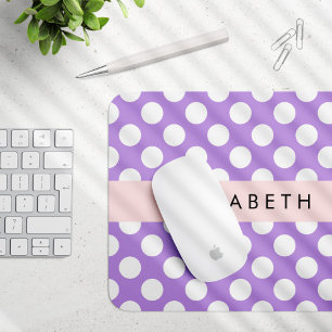 Lila Polka Dots, Polka Dot Pattern, Ihr Name Mousepad